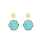 Miseno Jewelry - Baia Sommersa 18K Yellow Gold Turquoise Diamond Drop Earrings | Manfredi Jewels