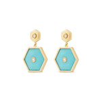 Miseno Jewelry - Baia Sommersa 18K Yellow Gold Turquoise Diamond Drop Earrings | Manfredi Jewels