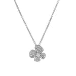 Miseno Jewelry - Ischia 18K White Gold Diamond Flower Pendant Necklace | Manfredi Jewels