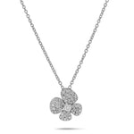 Miseno Jewelry - Ischia 18K White Gold Diamond Flower Pendant Necklace | Manfredi Jewels