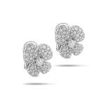 Miseno Jewelry - Ischia 18K White Gold Diamond Pavé Flower Stud Earrings | Manfredi Jewels