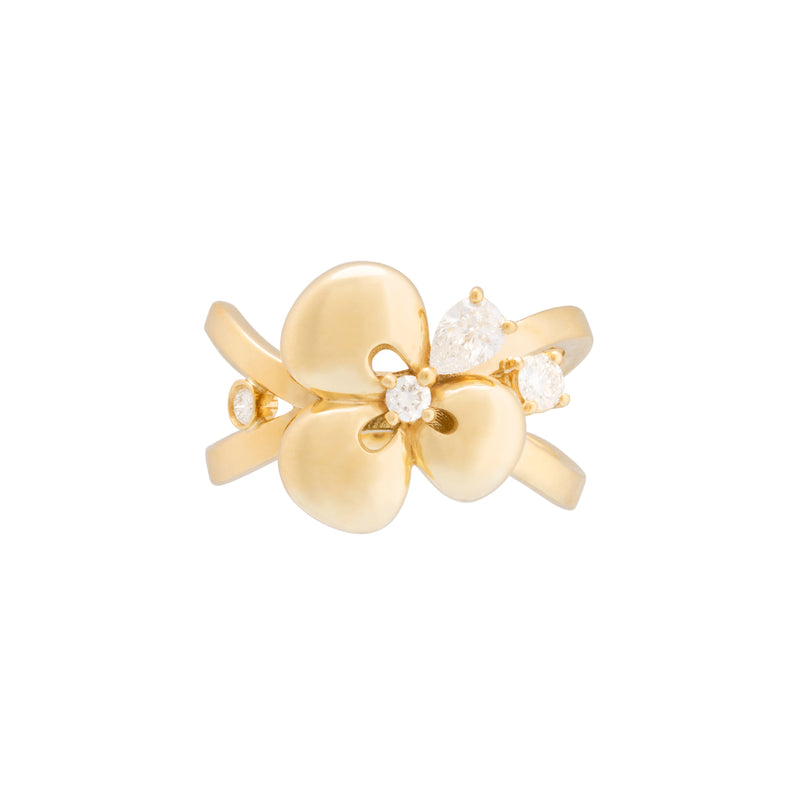 Miseno Jewelry - Ischia 18K Yellow Gold Diamond Flower Ring | Manfredi Jewels