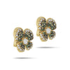 Miseno Jewelry - Ischia 18K Yellow Gold Diamond & Tsavorite Pavé Flower Stud Earrings | Manfredi Jewels