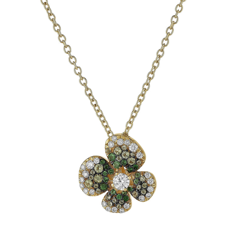 Miseno Jewelry - Ischia 18K Yellow Gold Diamonds & Tsavorite Long Pendant Necklace | Manfredi Jewels