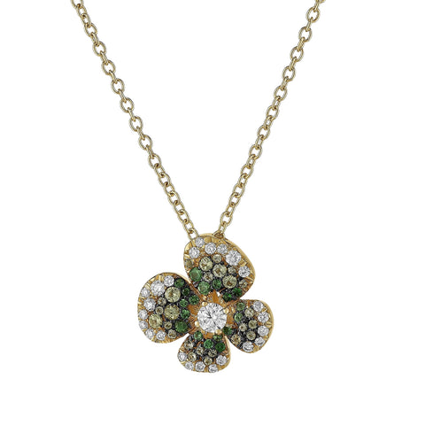 Ischia 18K Yellow Gold Diamonds & Tsavorite Long Pendant Necklace