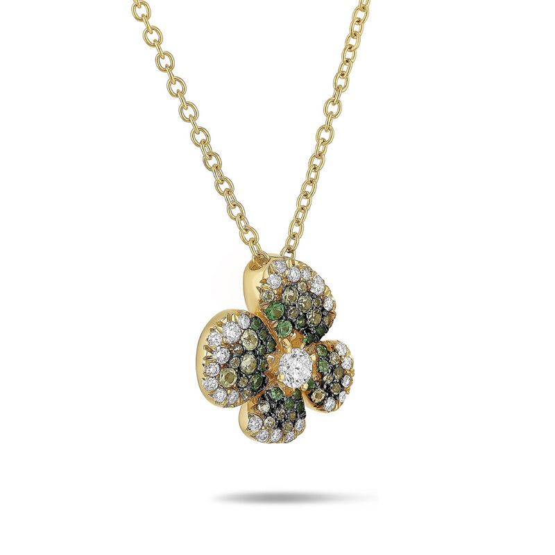 Miseno Jewelry - Ischia 18K Yellow Gold Diamonds & Tsavorite Long Pendant Necklace | Manfredi Jewels