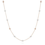 Cherry Blossom 18K Pink Gold Akoya Cultured Pearl & Diamond Necklace