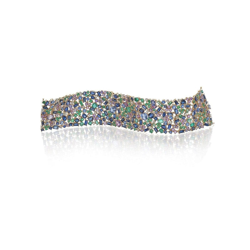 New Italian Art Jewelry - Multi Color Sapphire 18K Bracelet | Manfredi Jewels