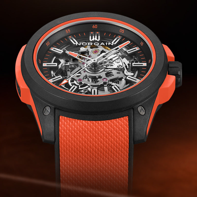 Norqain New Watches - INDEPENDENCE WILD ONE SKELETON - CORAL RED | Manfredi Jewels