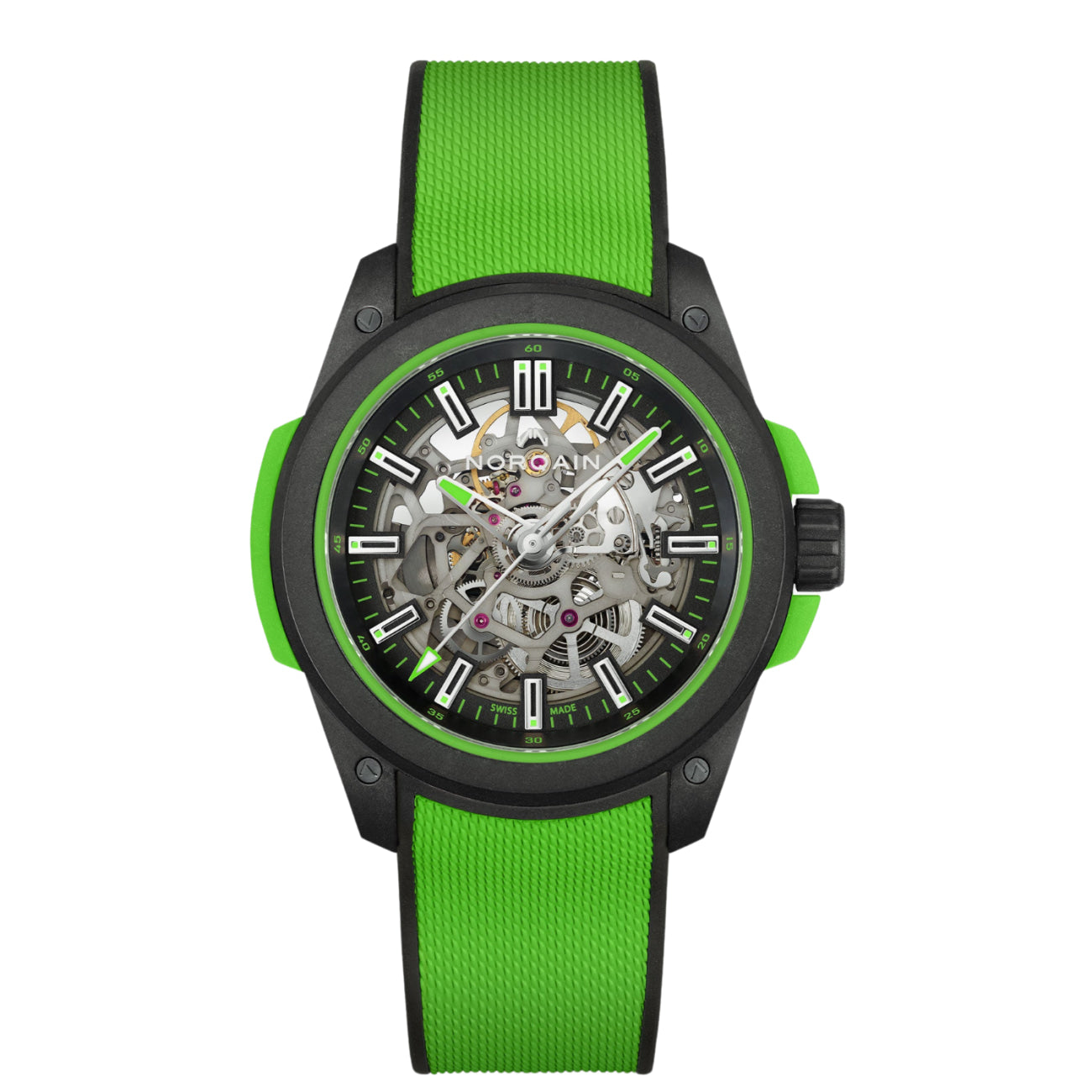 Norqain Independence Wild One Skeleton Gecko Green New Watches Manfredi Jewels