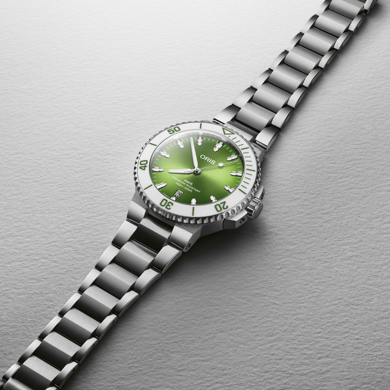 Oris New Watches - AQUIS DATE - TASTE OF SUMMER WATERMELON GREEN | Manfredi Jewels