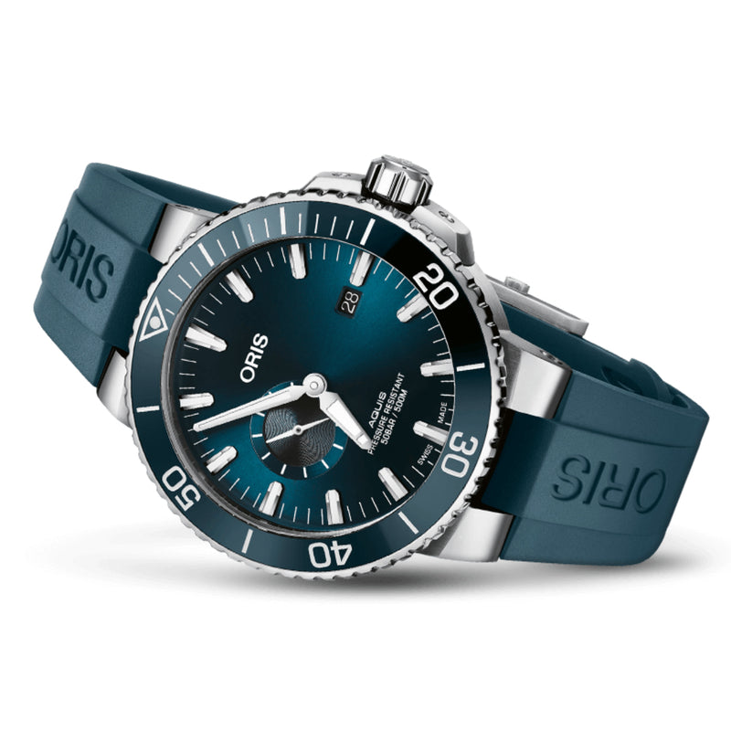 Oris Watches - AQUIS SMALL SECOND DATE - BLUE | Manfredi Jewels