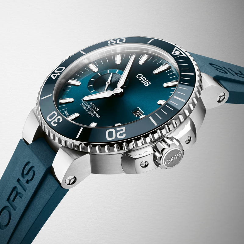 Oris Watches - AQUIS SMALL SECOND DATE - BLUE | Manfredi Jewels