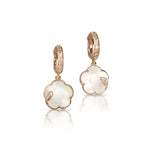 Pasquale Bruni Jewelry - Petit Joli 18K Rose Gold Lunaire Moonstone & Diamond Drop Hoop Earrings | Manfredi Jewels