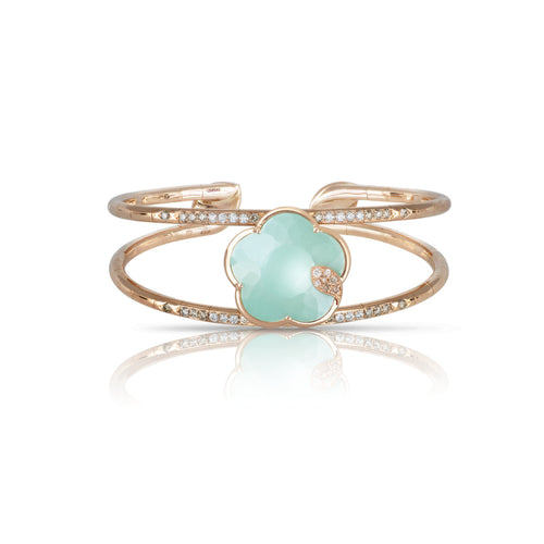 Pasquale Bruni Jewelry - Ton Joli 18K Rose Gold Turquoise & White Moonstone Diamond Flower Bracelet | Manfredi Jewels