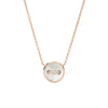 Pomellato Jewelry - Pom Pom Dot 18K Rose Gold White & Grey Mother of Pearl Two-Sided Button Diamond Pendant Necklace | Manfredi Jewels