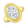 Rahaminov Diamonds Engagement - Oval Cut 1.83 ct 18K Yellow Gold Twin Bezel Movál®️ Diamond Engagement Ring | Manfredi Jewels