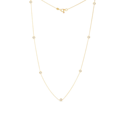 Roberto Coin Jewelry - 18K Yellow Gold Diamonds by the Inch 7 Station Necklace | Manfredi Jewels