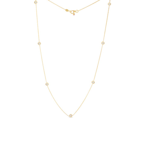 18K Yellow Gold Diamonds by the Inch 7 Station Necklace