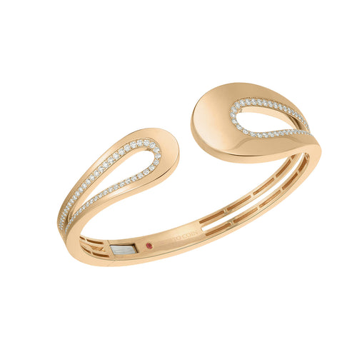 Roberto Coin Jewelry - Cheval 18K Rose Gold White Diamond Bangle Bracelet | Manfredi Jewels