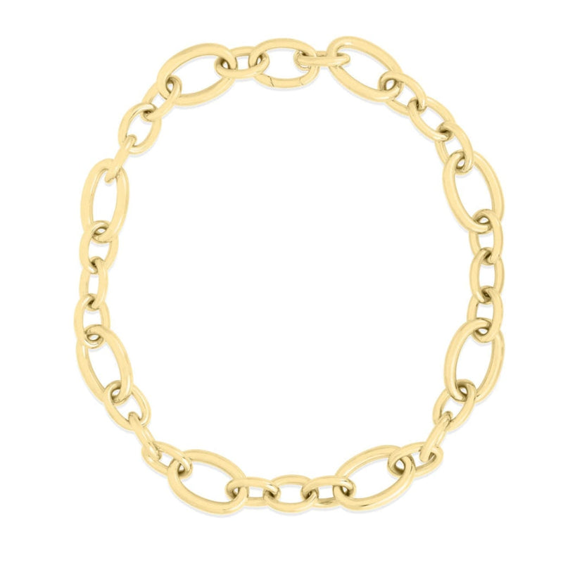 18K YELLOW DESIGNER GOLD ALTERNATING ROUND AND OVAL LINK CHAIN NECKLACE -  Roberto Coin - North America