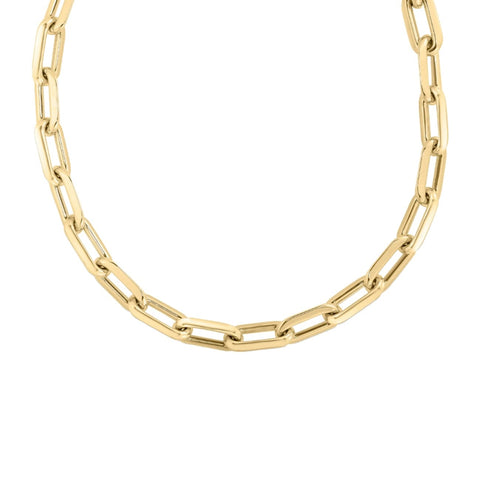 Designer Gold 18K Yellow Gold Thick Paperclip Necklace