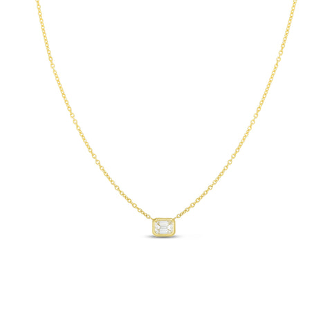 Diamonds By The Inch 18K Yellow Gold Emerald Cut Diamond Pendant Necklace