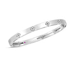 Roberto Coin Jewelry - Love In Verona 18K White Gold Narrow Width Diamond Accent Bangle Bracelet | Manfredi Jewels