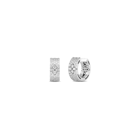 Love In Verona 18K White Gold Pavé Diamond Small Hoop Earrings