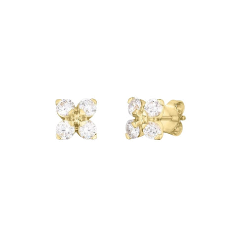 Love In Verona 18K Yellow Gold Diamond Stud Earrings