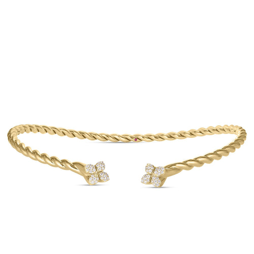 Roberto Coin Jewelry - Love In Verona 18K Yellow Gold Diamond Twist Collar Necklace | Manfredi Jewels