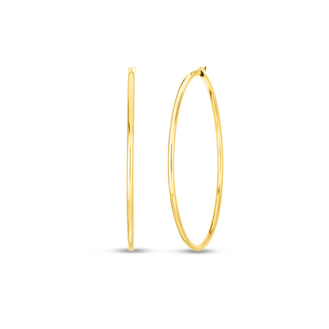 Perfect 18K Yellow Gold Large Thin Hoop Earrings