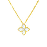 Roberto Coin Jewelry - Princess Flower 18K Yellow Gold Mother of Pearl & Diamond Necklace | Manfredi Jewels