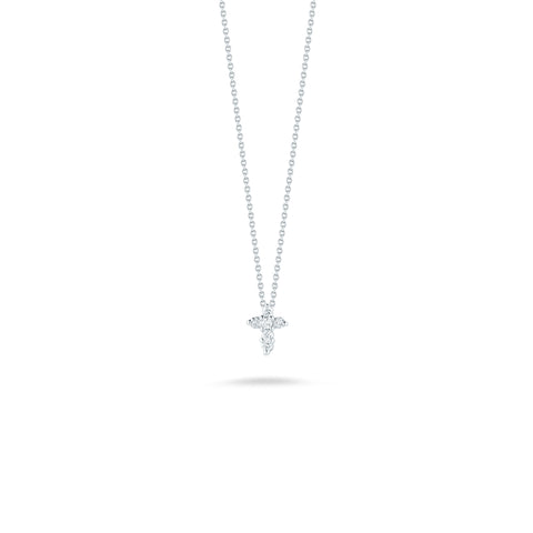 Tiny Treasures 18K White Gold Baby Cross Diamond Necklace