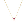 Roberto Coin Jewelry - Tiny Treasures 18K Yellow Gold Ruby & Diamond Reversible Heart Necklace | Manfredi Jewels