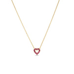 Roberto Coin Jewelry - Tiny Treasures 18K Yellow Gold Ruby & Diamond Reversible Heart Necklace | Manfredi Jewels