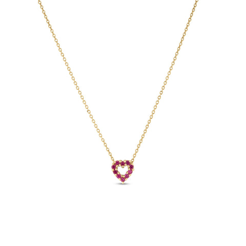 Tiny Treasures 18K Yellow Gold Ruby & Diamond Reversible Heart Necklace