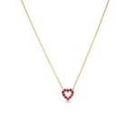 Roberto Coin Jewelry - Tiny Treasures 18K Yellow Gold Ruby & Diamond Reversible Heart Necklace | Manfredi Jewels