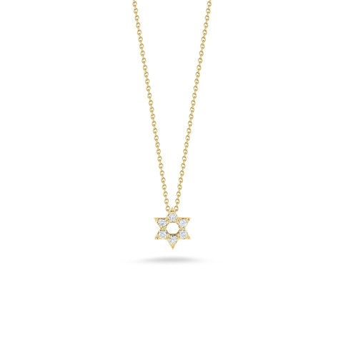 Tiny Treasures 18K Yellow Gold Star of David Diamond Necklace