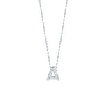 Roberto Coin Jewelry - Tiny Treasures Diamonds Love Letter “A” 18K White Gold Necklace | Manfredi Jewels