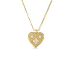 Roberto Coin Jewelry - Venetian Princess 18K Yellow Gold Diamond Heart Small Medallion Pendant Necklace (Copy) | Manfredi Jewels