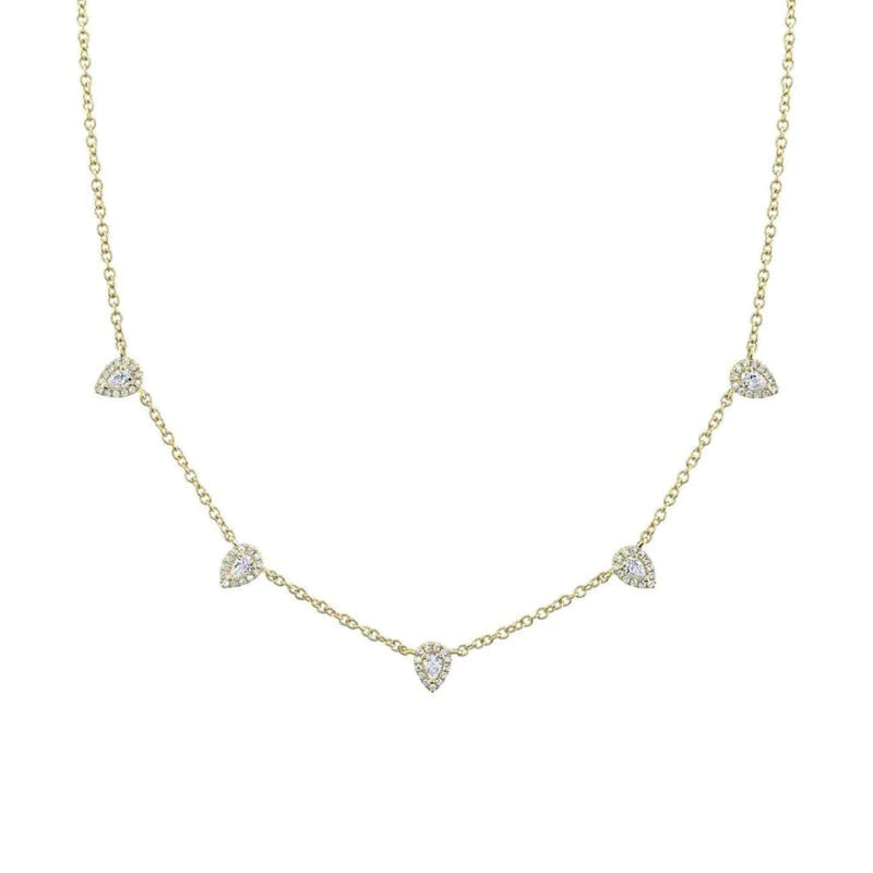 Shy Creation Jewelry - 0.54Ct Diamond 14K Yellow Gold Necklace | Manfredi Jewels