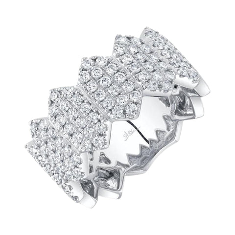 1.04Ct Diamond Pave Hexagon Ring