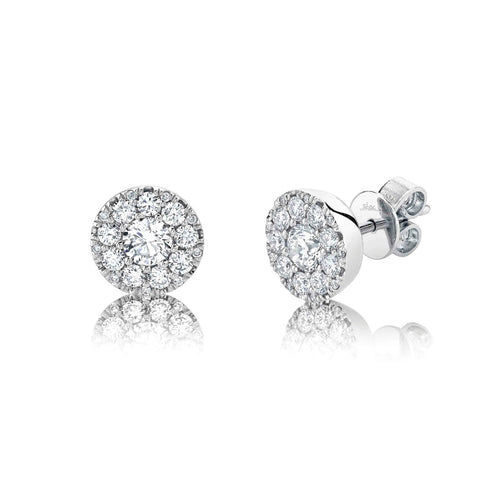 Shy Creation Jewelry - 14K White Gold 0.24ct Diamond Cluster Earring | Manfredi Jewels