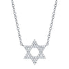 Shy Creation Jewelry - 14K WhiteGold 0.11 ct Diamond Star of David Necklace | Manfredi Jewels