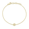 Shy Creation Jewelry - 14K Yellow Gold 0.05ct Diamond Pave Circle Bracelet | Manfredi Jewels