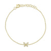 Shy Creation Jewelry - 14K Yellow Gold 0.08ct Diamond Butterfly Bracelet | Manfredi Jewels