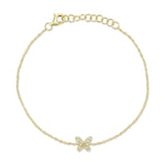 Shy Creation Jewelry - 14K Yellow Gold 0.08ct Diamond Butterfly Bracelet | Manfredi Jewels