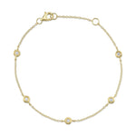 Shy Creation Jewelry - 14K Yellow Gold 0.13ct Diamonds by the Yard Bracelet | Manfredi Jewels