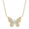 Shy Creation Jewelry - 14K Yellow Gold 0.23ct Diamond Marquise Butterfly Necklace | Manfredi Jewels